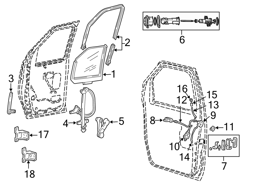 Diagram DOOR. GLASS & HARDWARE. for your 2017 Lincoln MKZ Select Sedan 2.0L EcoBoost A/T AWD 