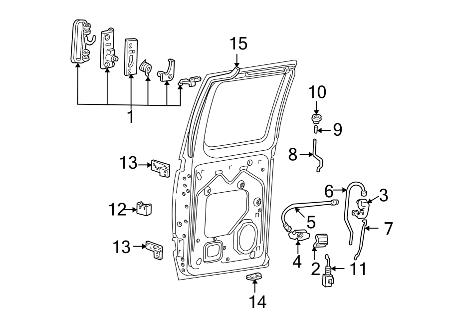 Diagram SIDE LOADING DOOR. HARDWARE. for your Ford E-350 Super Duty  