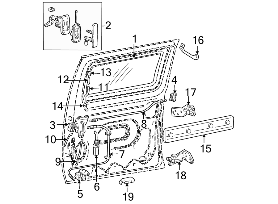 Diagram Side loading door. Glass & hardware. for your 2024 Ford E-350 Super Duty   