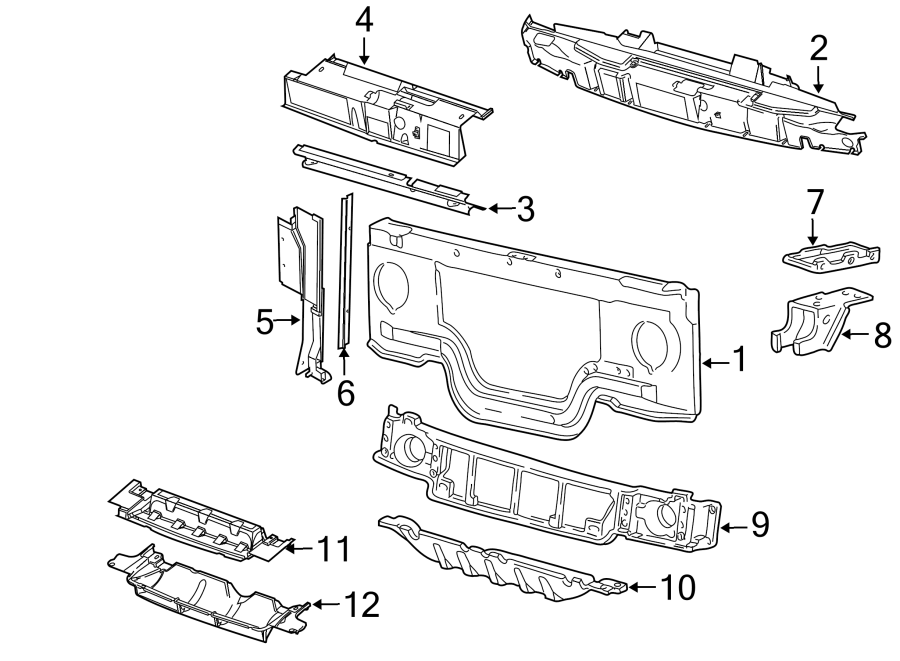 Diagram RADIATOR SUPPORT. for your Ford F-350 Super Duty  