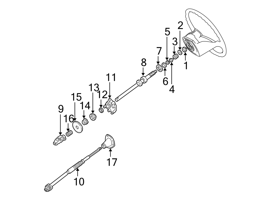 Steering column. Stripe tape. Shaft & internal components. Diagram