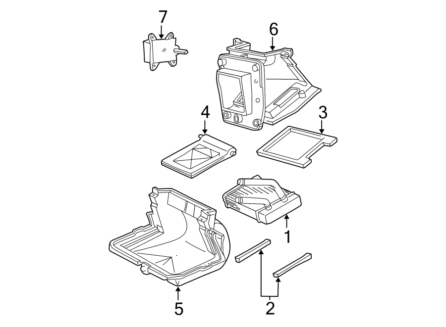 Diagram Air conditioner & heater. Heater components. for your Ford Econoline Super Duty  