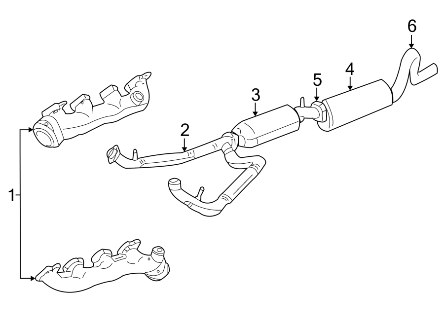 Diagram EXHAUST SYSTEM. EXHAUST COMPONENTS. MANIFOLD. for your 2014 Lincoln MKZ Base Sedan  