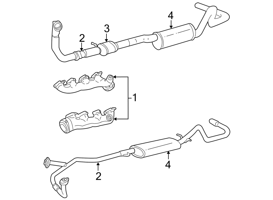 Diagram EXHAUST SYSTEM. EXHAUST COMPONENTS. MANIFOLD. for your 2013 Lincoln MKZ   