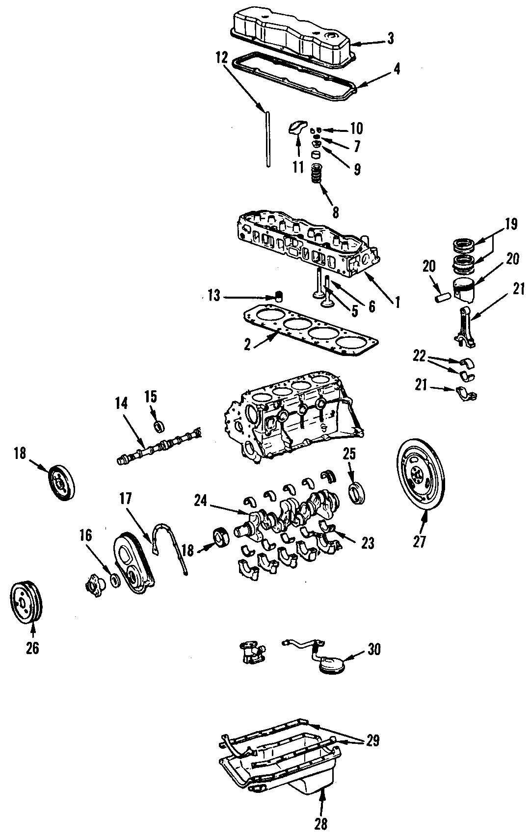 Diagram CAMSHAFT & TIMING. CRANKSHAFT & BEARINGS. CYLINDER HEAD & VALVES. LUBRICATION. MOUNTS. PISTONS. RINGS & BEARINGS. for your Cadillac