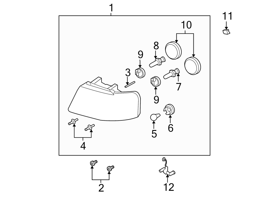 Diagram FRONT LAMPS. HEADLAMP COMPONENTS. for your 2020 Ford F-150 2.7L EcoBoost V6 A/T RWD XLT Standard Cab Pickup Fleetside 