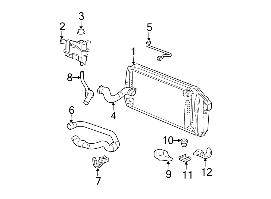 Diagram RADIATOR & COMPONENTS. for your 2008 Ford Taurus X   