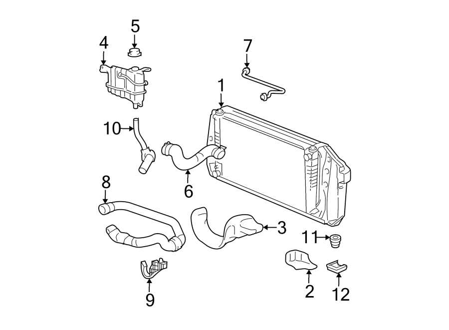 Diagram RADIATOR & COMPONENTS. for your 1987 Ford F-150   