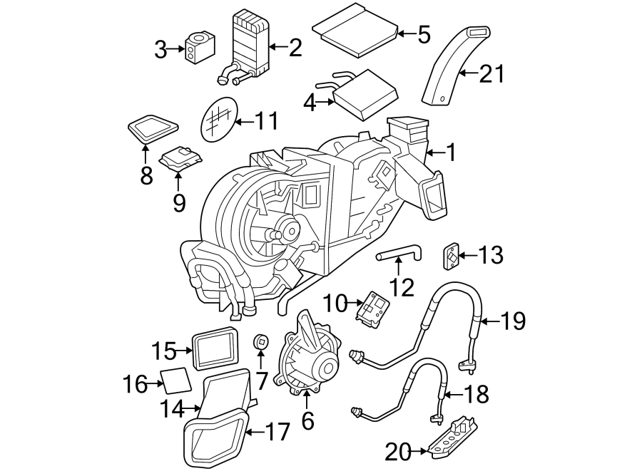 Diagram AIR CONDITIONER & HEATER. AUXILIARY AC & HEATER UNIT. for your 2016 Ford F-150   