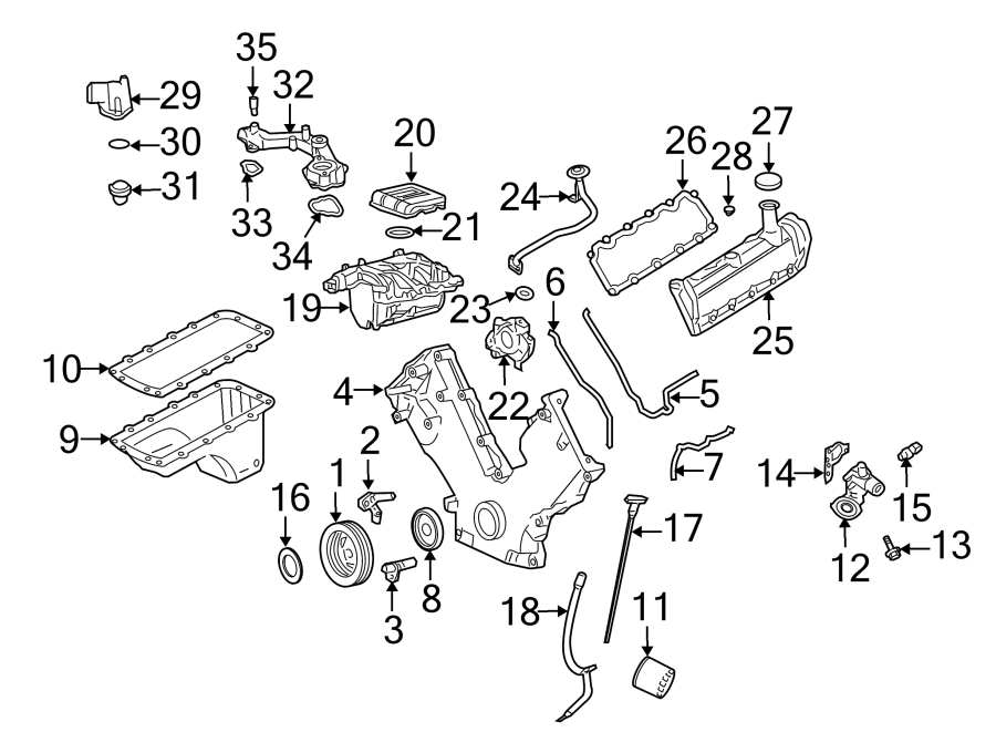 Diagram ENGINE PARTS. for your 2000 Ford F-150   