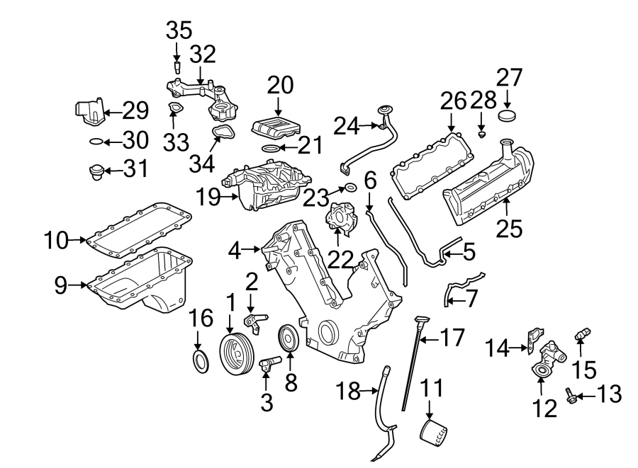 Diagram ENGINE PARTS. for your Ford F-350 Super Duty  