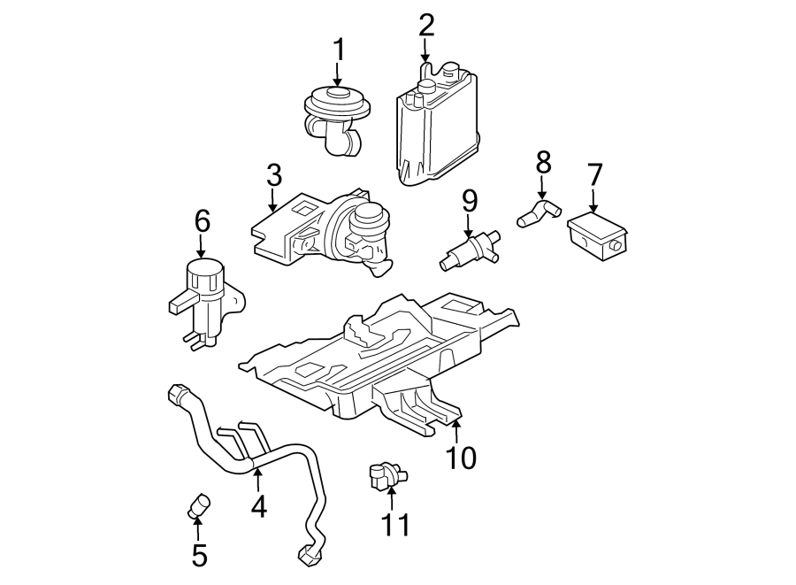 Diagram EMISSION SYSTEM. EMISSION COMPONENTS. for your 2013 Ford Flex   