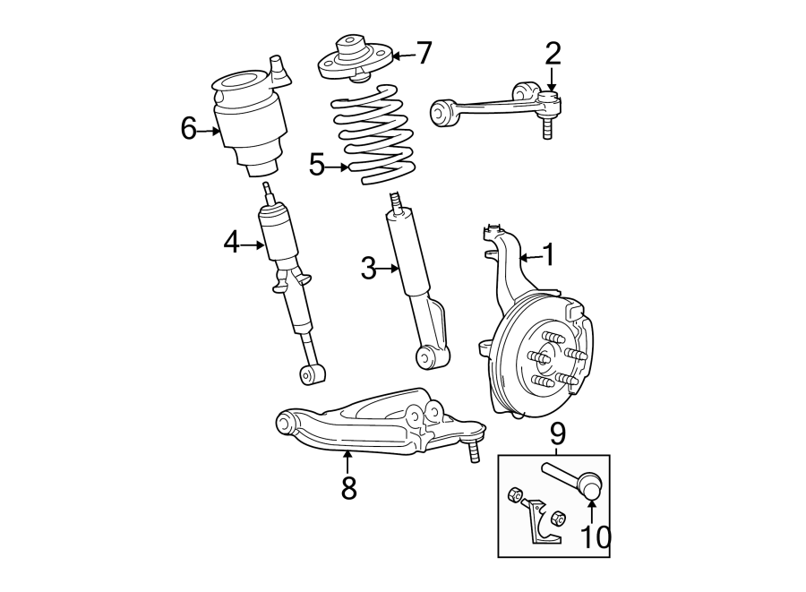 Diagram FRONT SUSPENSION. SUSPENSION COMPONENTS. for your 2018 Ford F-150 3.0L Power-Stroke V6 DIESEL A/T RWD Platinum Crew Cab Pickup Fleetside 