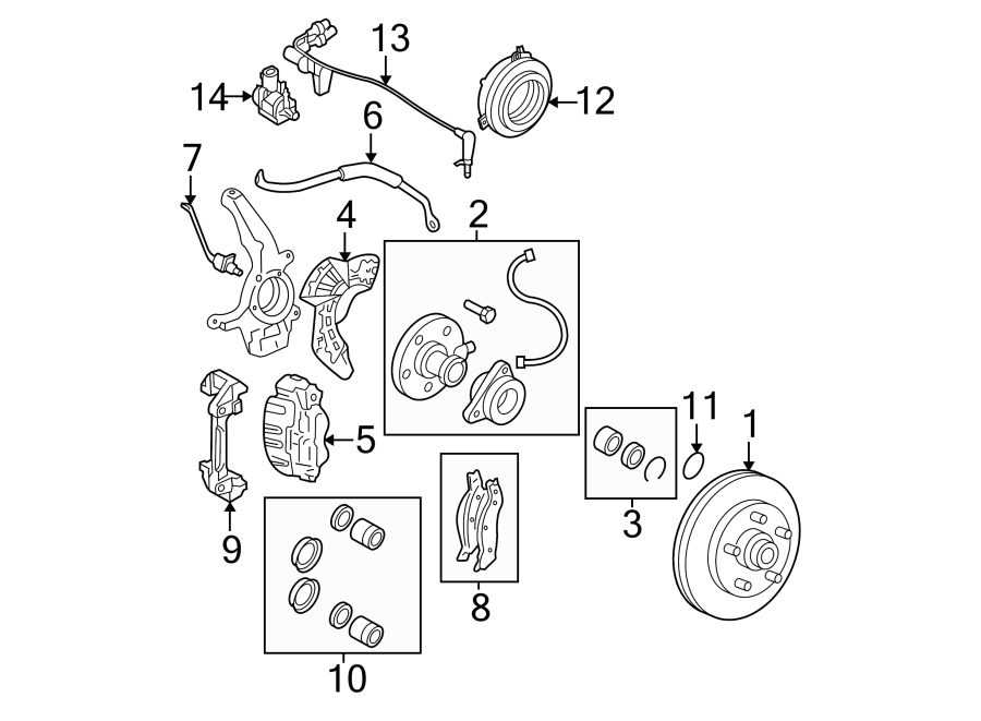 Diagram FRONT SUSPENSION. BRAKE COMPONENTS. for your 2020 Ford F-150 3.0L Power-Stroke V6 DIESEL A/T 4WD Platinum Crew Cab Pickup Fleetside 