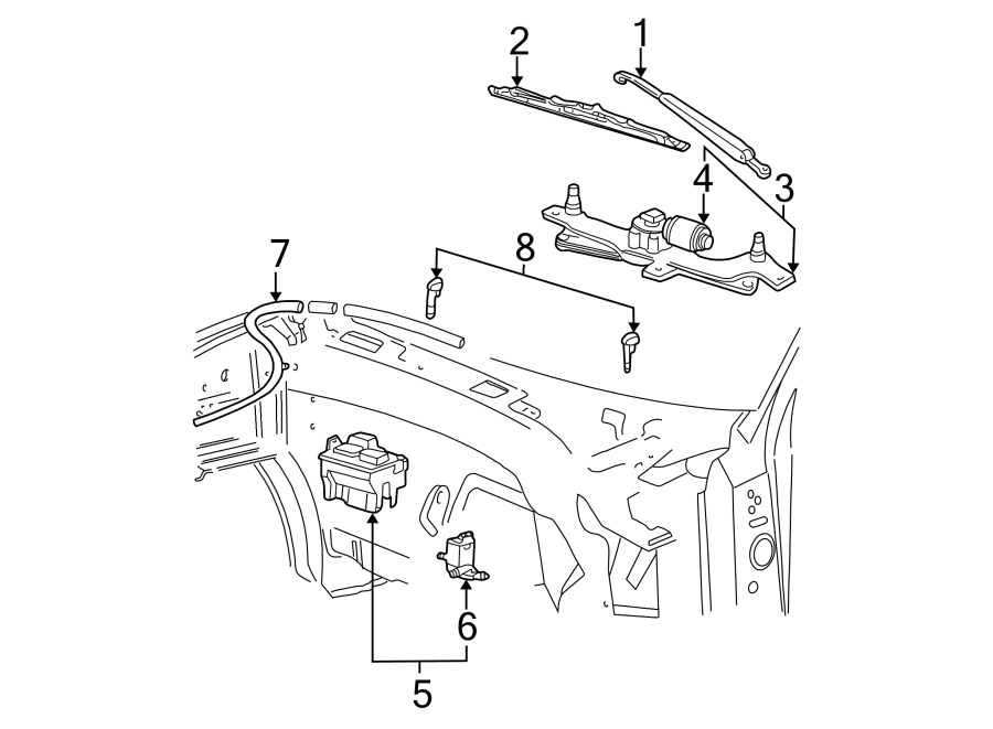 Diagram WINDSHIELD. WIPER & WASHER COMPONENTS. for your 1989 Ford F-150   