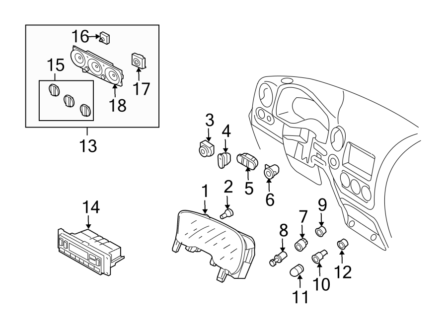 Diagram INSTRUMENT PANEL. CLUSTER & SWITCHES. for your Lincoln MKZ  