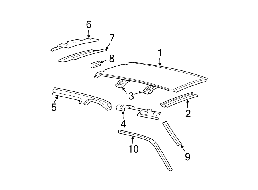 Diagram ROOF & COMPONENTS. for your 2013 Ford F-150 5.0L V8 FLEX A/T RWD XLT Extended Cab Pickup Fleetside 