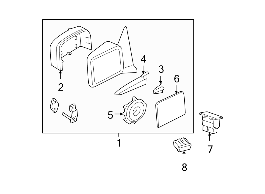 FRONT DOOR. OUTSIDE MIRRORS. Diagram