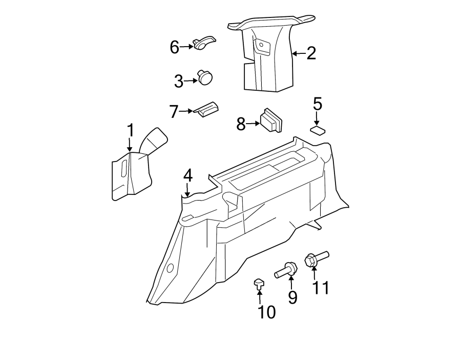 Diagram QUARTER PANEL. INTERIOR TRIM. for your Lincoln MKZ  