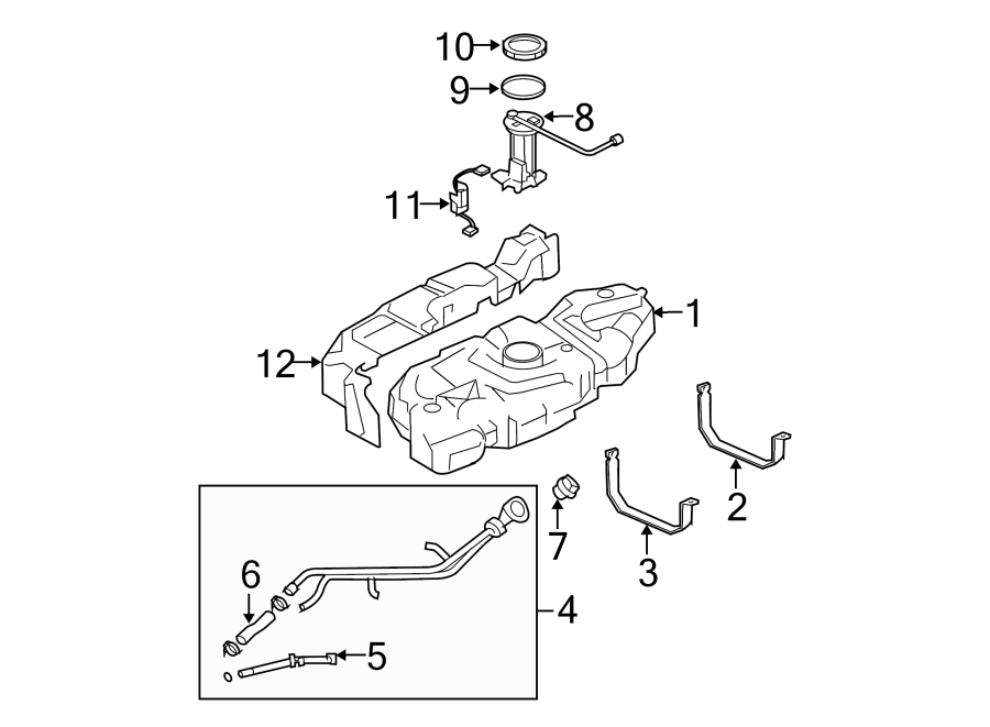 Diagram FUEL SYSTEM COMPONENTS. for your 2014 Lincoln MKZ   