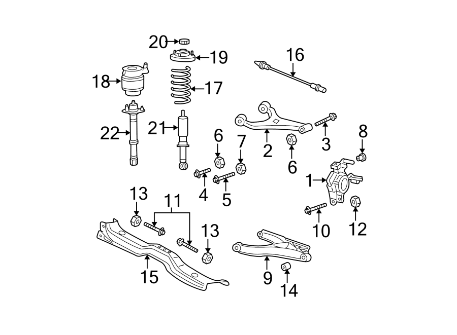 Diagram REAR SUSPENSION. SUSPENSION COMPONENTS. for your Ford