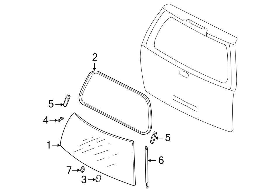 Diagram LIFT GATE. GLASS. for your 1997 Ford Expedition   