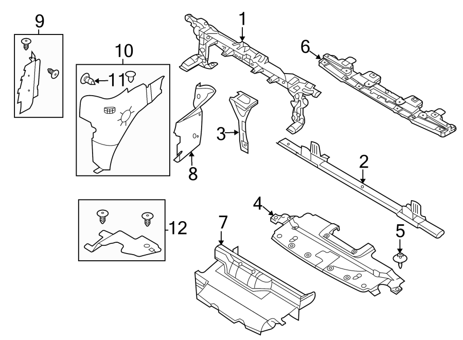 Diagram RADIATOR SUPPORT. for your 2014 Ford F-150 6.2L V8 A/T RWD FX2 Standard Cab Pickup Fleetside 