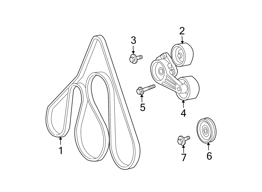 Diagram BELTS & PULLEYS. for your 2010 Lincoln MKZ   