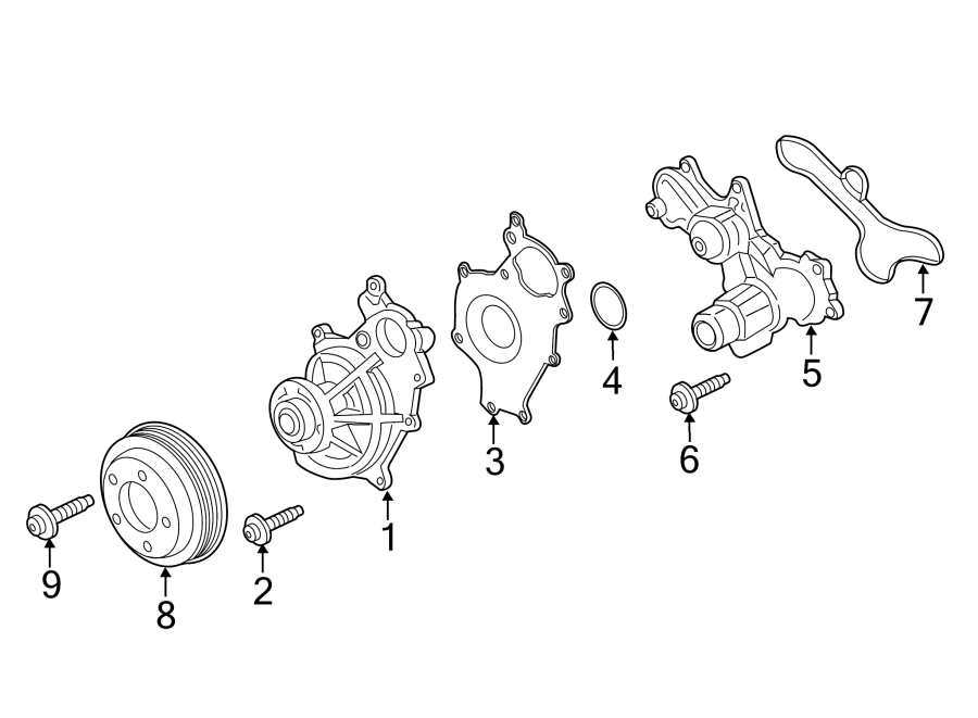 Diagram WATER PUMP. for your 2013 Ford Police Interceptor Utility 3.7L V6 A/T FWD Base Sport Utility 