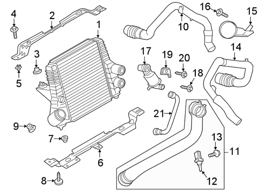 Diagram INTERCOOLER. for your 2018 Lincoln MKX 2.7L EcoBoost V6 A/T FWD Select Sport Utility 