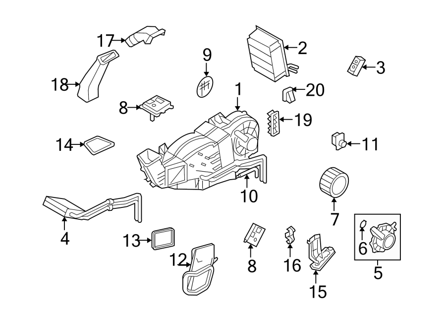 Diagram AIR CONDITIONER & HEATER. AUXILIARY AC & HEATER UNIT. for your 2004 Ford E-450 Super Duty   