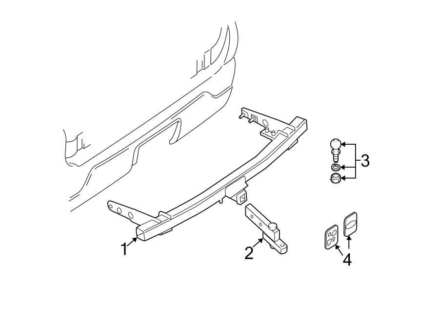 Diagram FRAME. TRAILER HITCH COMPONENTS. for your 2024 Ford F-150  STX Crew Cab Pickup Fleetside 