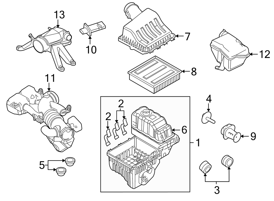 Diagram AIR INTAKE. for your Ford