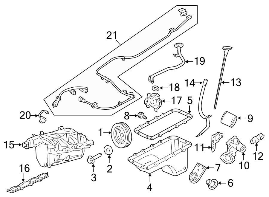 Diagram ENGINE PARTS. for your 1995 Ford E-150 Econoline   