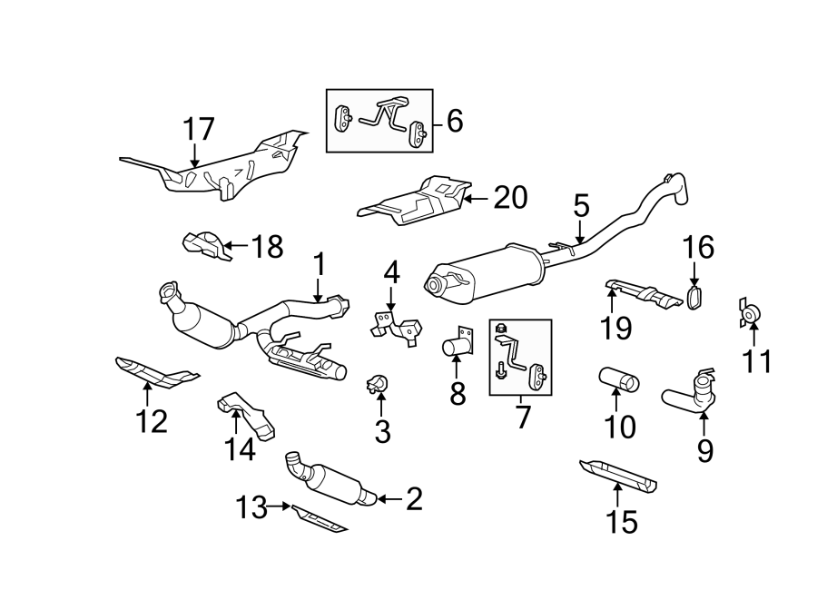 Diagram EXHAUST SYSTEM. EXHAUST COMPONENTS. for your 2019 Ford E-350 Super Duty   