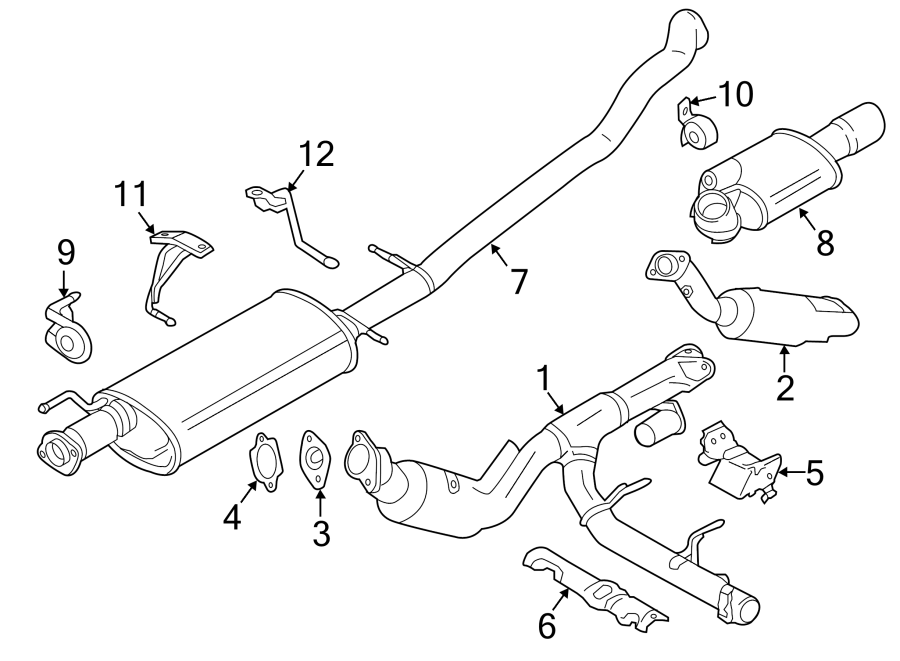 Diagram EXHAUST SYSTEM. EXHAUST COMPONENTS. for your 2016 Ford F-150 2.7L EcoBoost V6 A/T RWD XLT Crew Cab Pickup Fleetside 