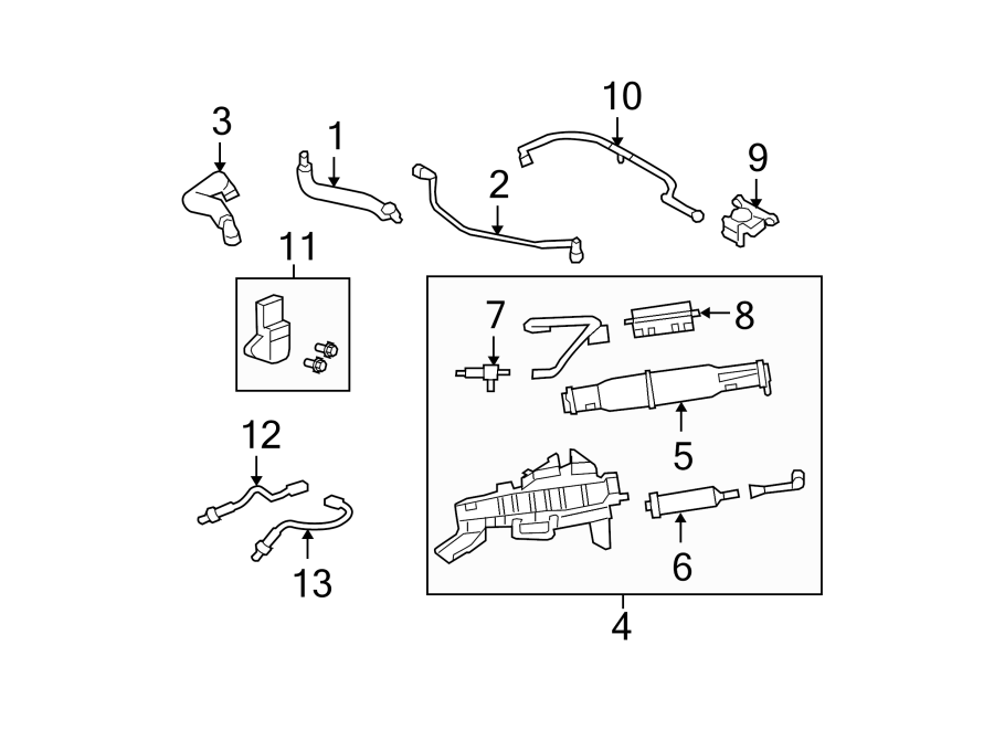 Diagram EMISSION SYSTEM. EMISSION COMPONENTS. for your Ford Fusion  