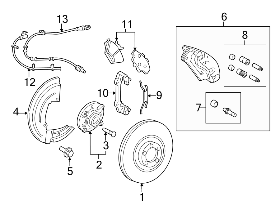 Diagram FRONT SUSPENSION. BRAKE COMPONENTS. for your Ford Expedition  