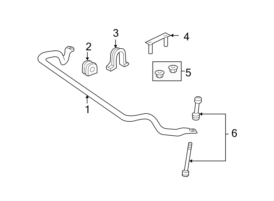 Diagram FRONT SUSPENSION. STABILIZER BAR & COMPONENTS. for your Ford