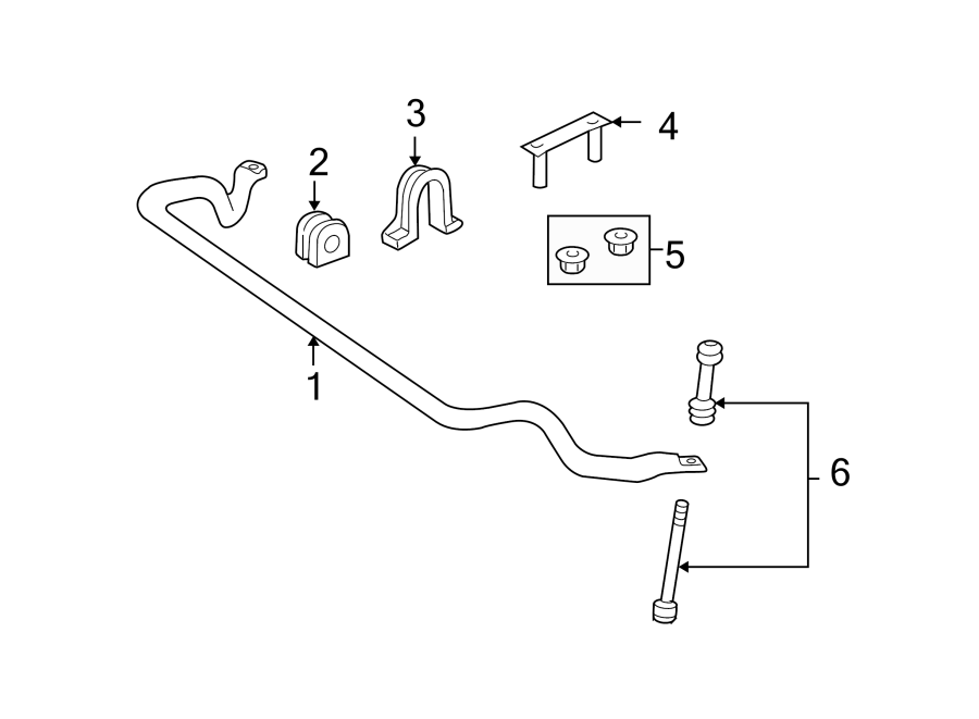 Diagram FRONT SUSPENSION. STABILIZER BAR & COMPONENTS. for your Ford