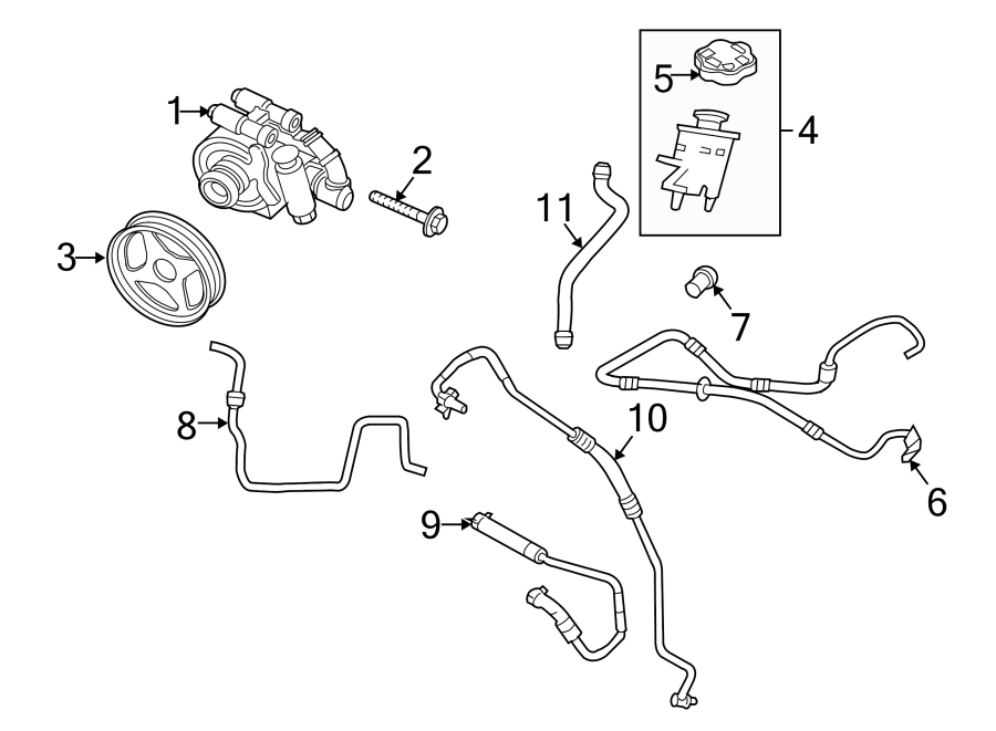 Diagram STEERING GEAR & LINKAGE. PUMP & HOSES. for your 2018 Ford F-150 2.7L EcoBoost V6 A/T RWD XL Crew Cab Pickup Fleetside 