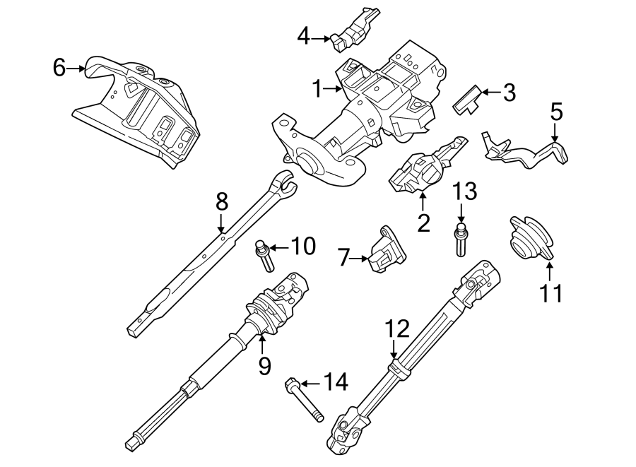 Diagram STEERING COLUMN ASSEMBLY. for your 1998 Ford F-150 4.6L Triton (Windsor) V8 A/T RWD Base Standard Cab Pickup Fleetside 