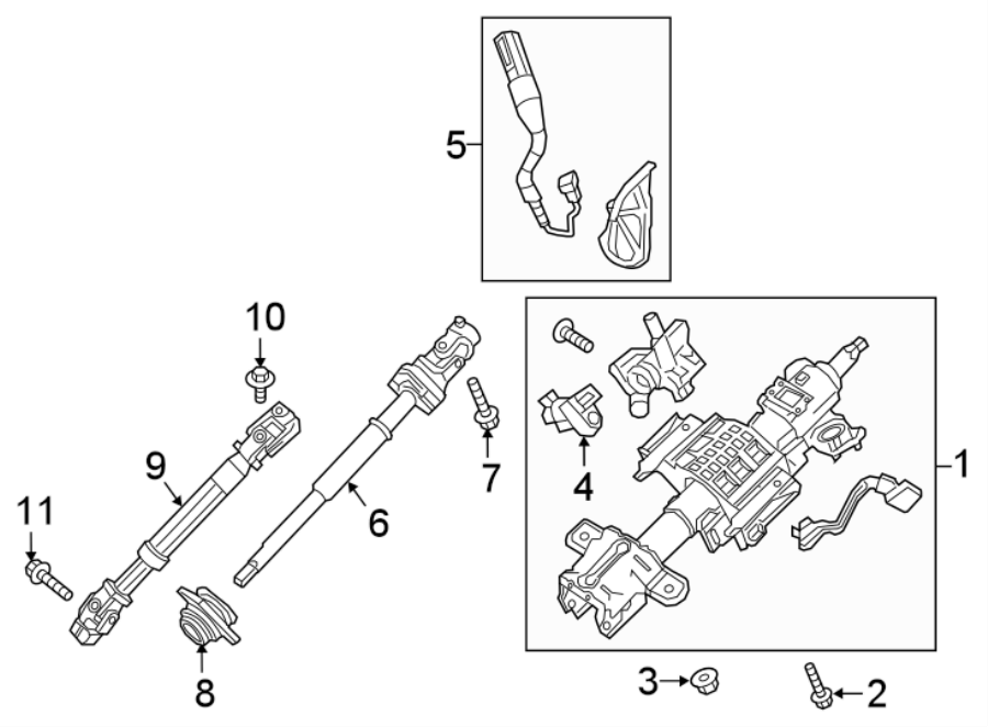 Diagram STEERING COLUMN ASSEMBLY. for your 2016 Lincoln MKZ Black Label Sedan  