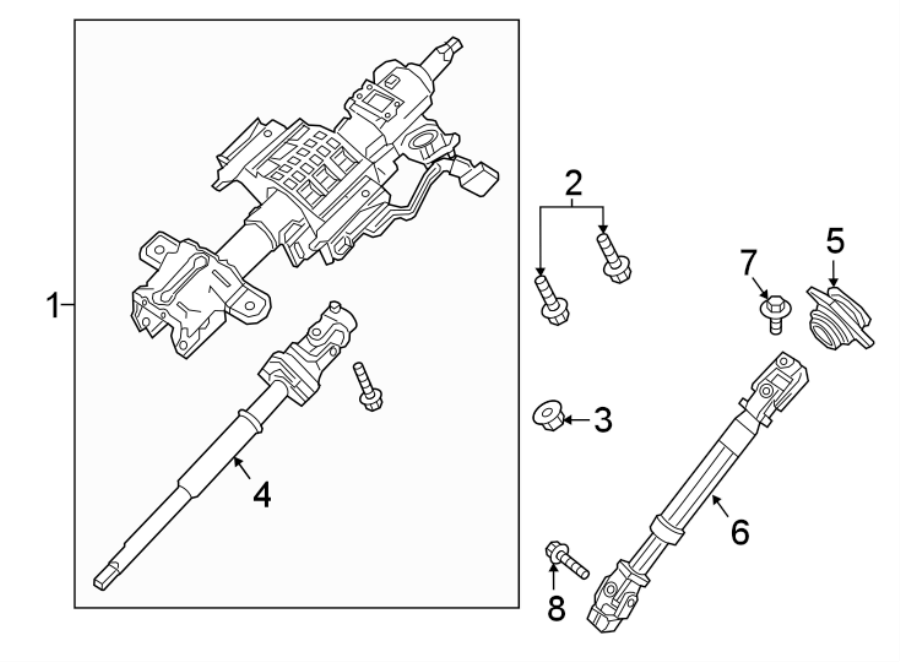 Diagram STEERING COLUMN ASSEMBLY. for your Ford Transit Connect  