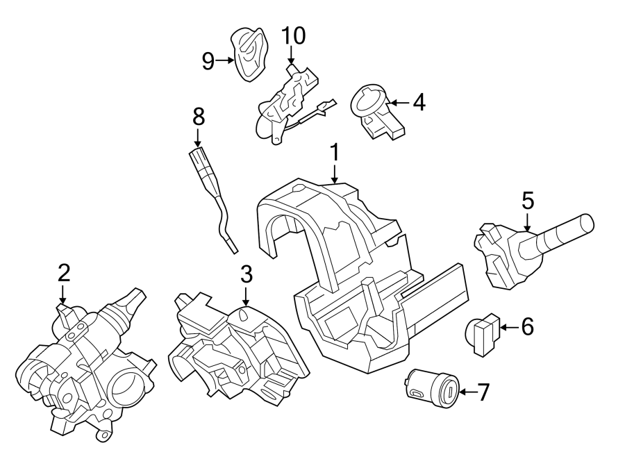 Diagram STEERING COLUMN. SHROUD. SWITCHES & LEVERS. for your 2014 Ford F-150 3.7L V6 LPG A/T 4WD STX Crew Cab Pickup Fleetside 