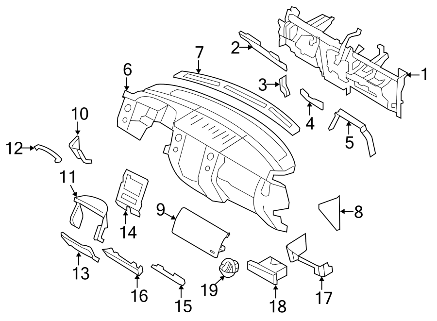 Diagram INSTRUMENT PANEL. for your 2016 Lincoln MKZ Base Sedan  