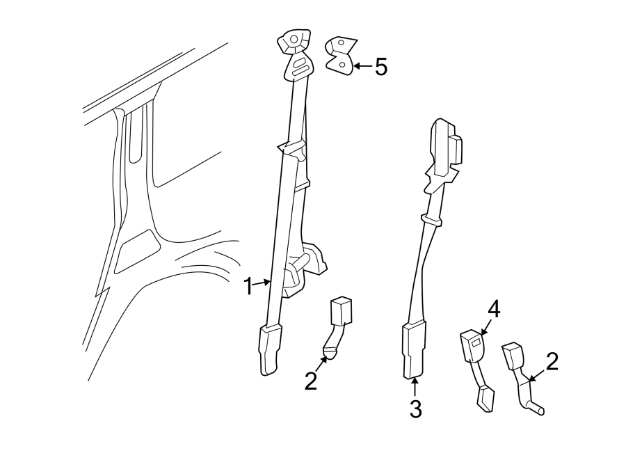 Diagram RESTRAINT SYSTEMS. SECOND ROW SEAT BELTS. for your 2009 Ford F-150   