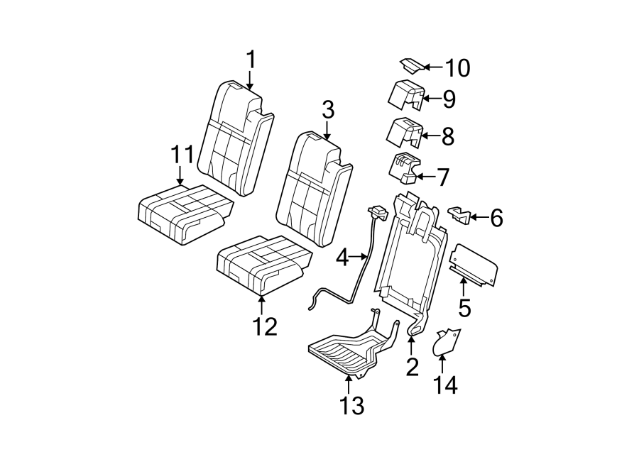 Diagram SEATS & TRACKS. SECOND ROW SEATS. for your Lincoln MKZ  