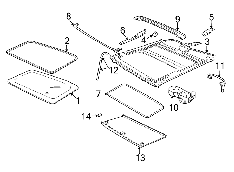 Diagram SUNROOF. for your 2014 Ford F-150  STX Crew Cab Pickup Fleetside 