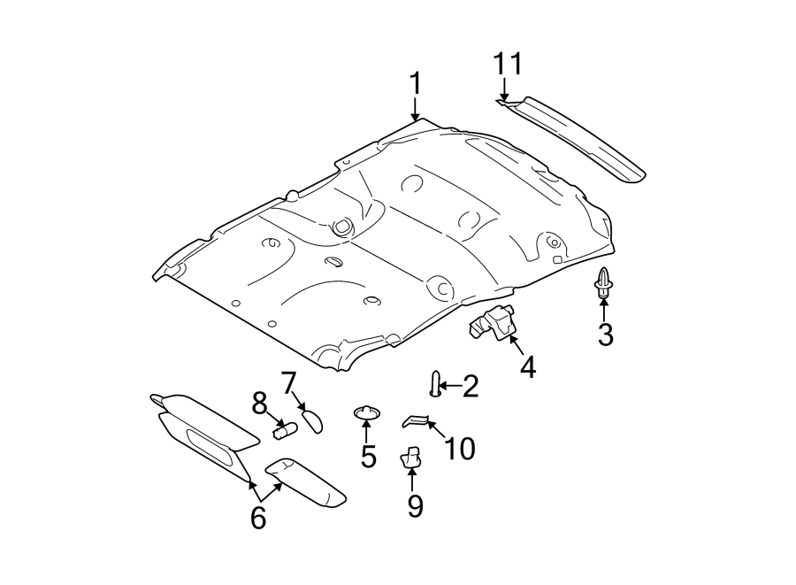 Diagram Interior trim. for your Ford